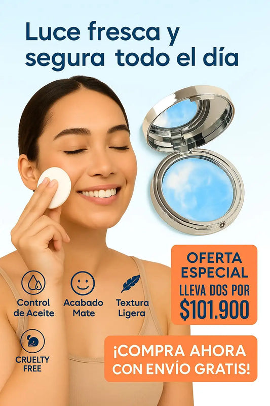 Candy Bella Polvo Compacto Matificante  – Controla Brillos y Deja Tu Piel Suave Todo el Día