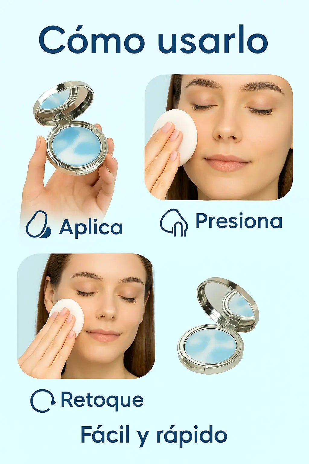 Candy Bella Polvo Compacto Matificante  – Controla Brillos y Deja Tu Piel Suave Todo el Día