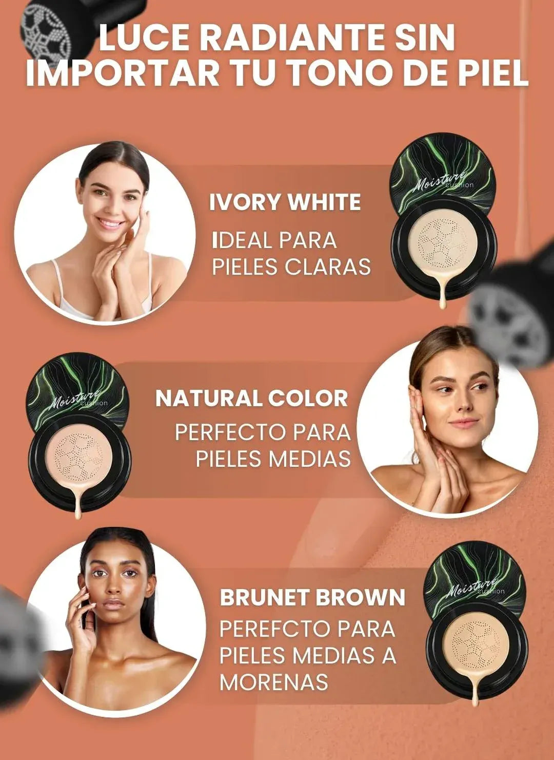 🌟 Moisture Cushion Cream – Base Hidratante con Acabado Natural